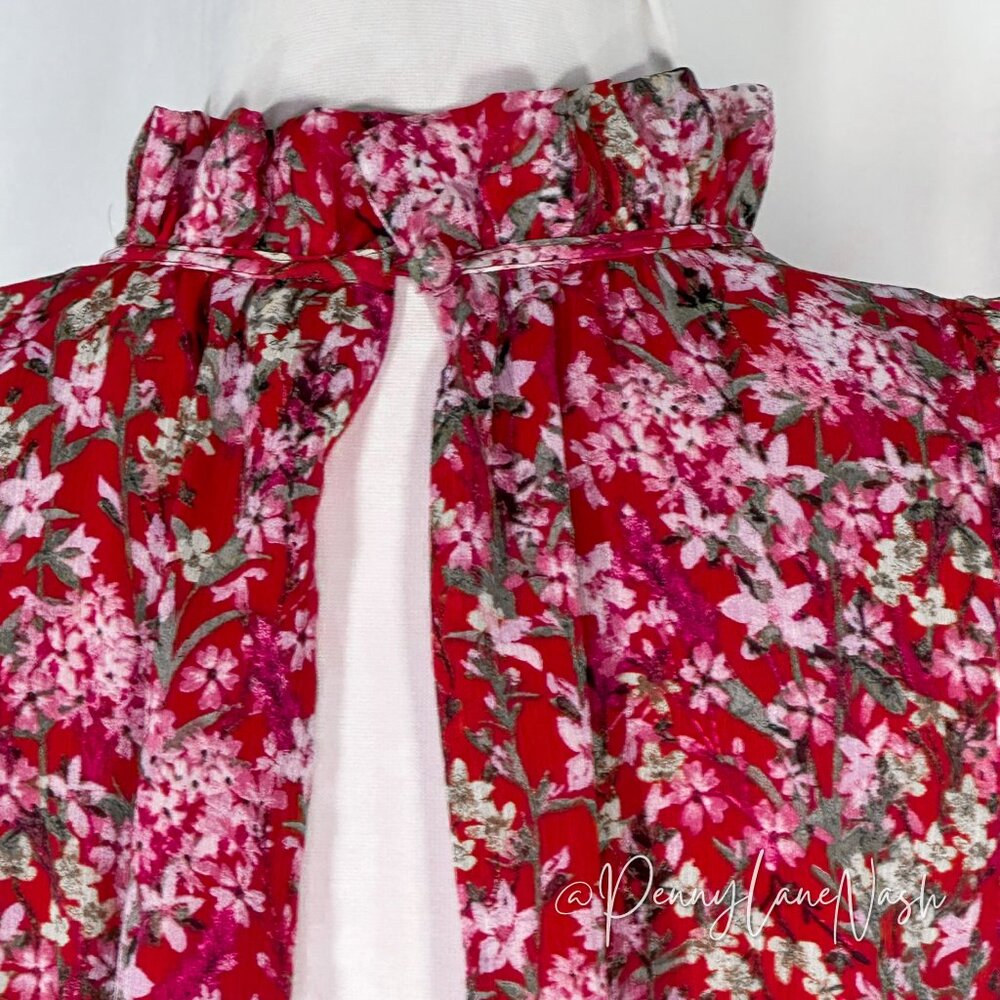 Anthropologie Ali & Jay Troubadour Red Floral Sleeveless Ruffle Jumpsuit - Picture 14 of 14